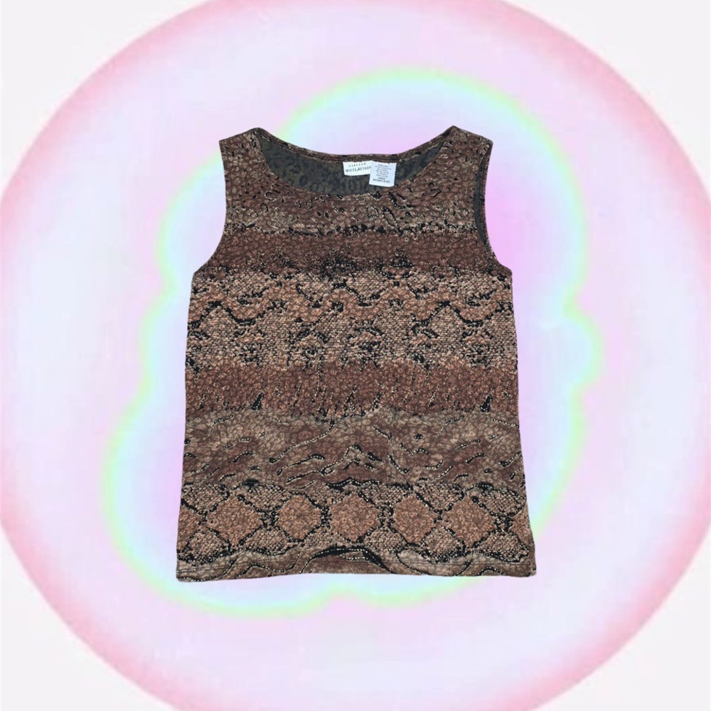 Y2K Brown and Gold Tank Top